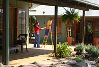 Painting outside Green Vale Gallery
